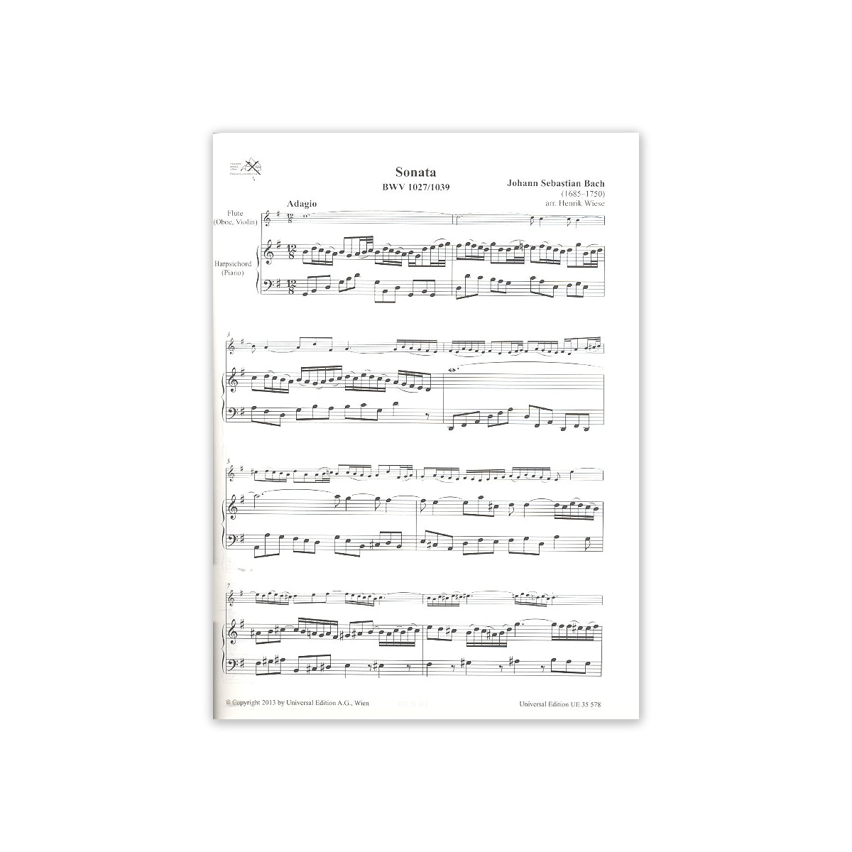 Bach, Gambensonaten - bearb. für Flöte & Klav