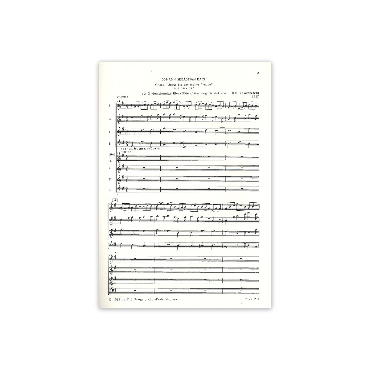 Bach, 2 Choralbearbeitungen View 1