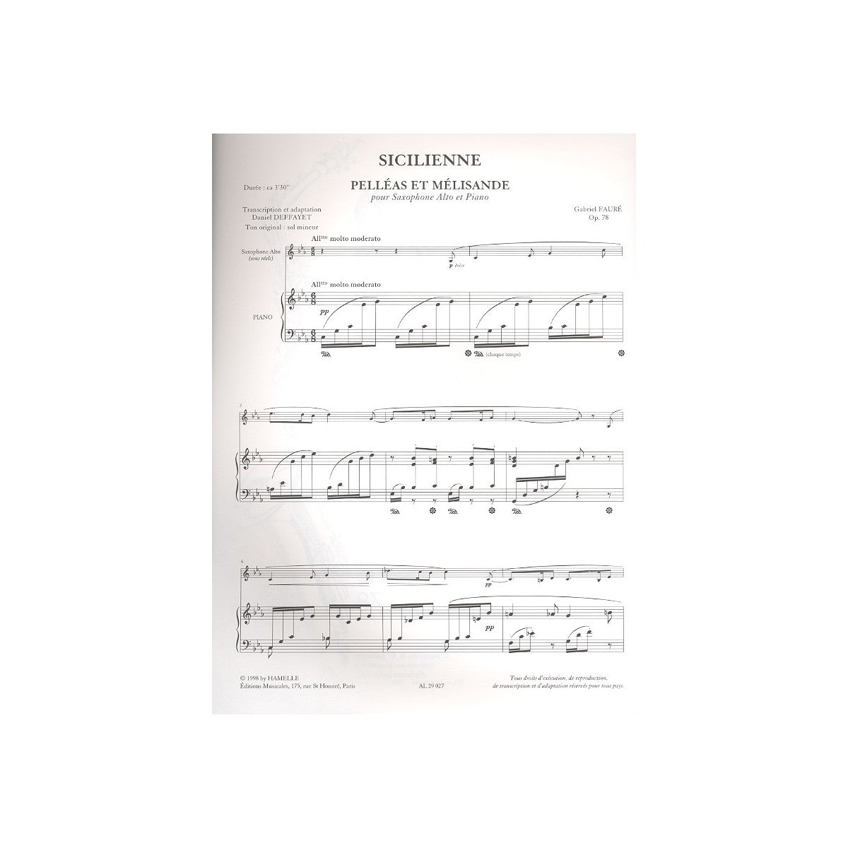 Fauré, Sicilienne op.78 View 1