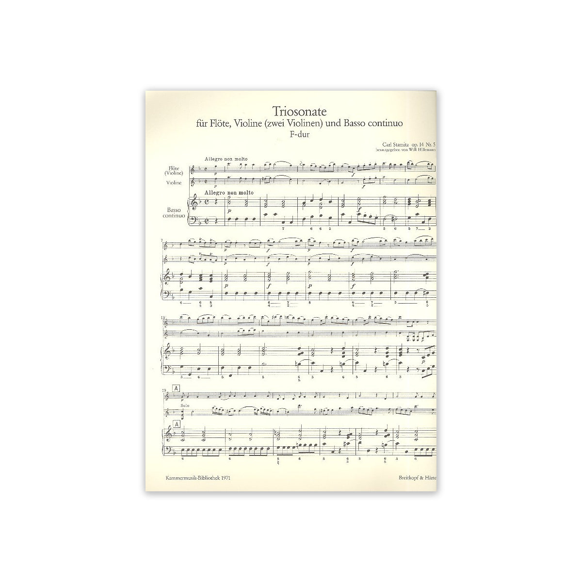 Stamitz C., Triosonate F-Dur op.14 Nr 5 View 1