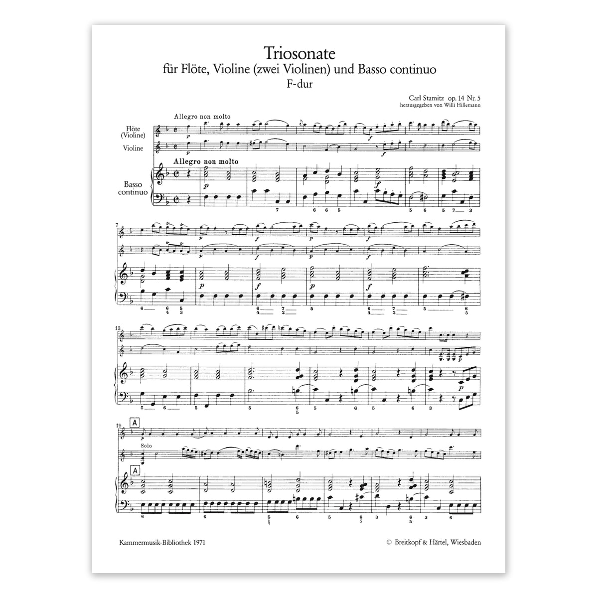 Stamitz C., Triosonate F-Dur op.14 Nr 5 View 2