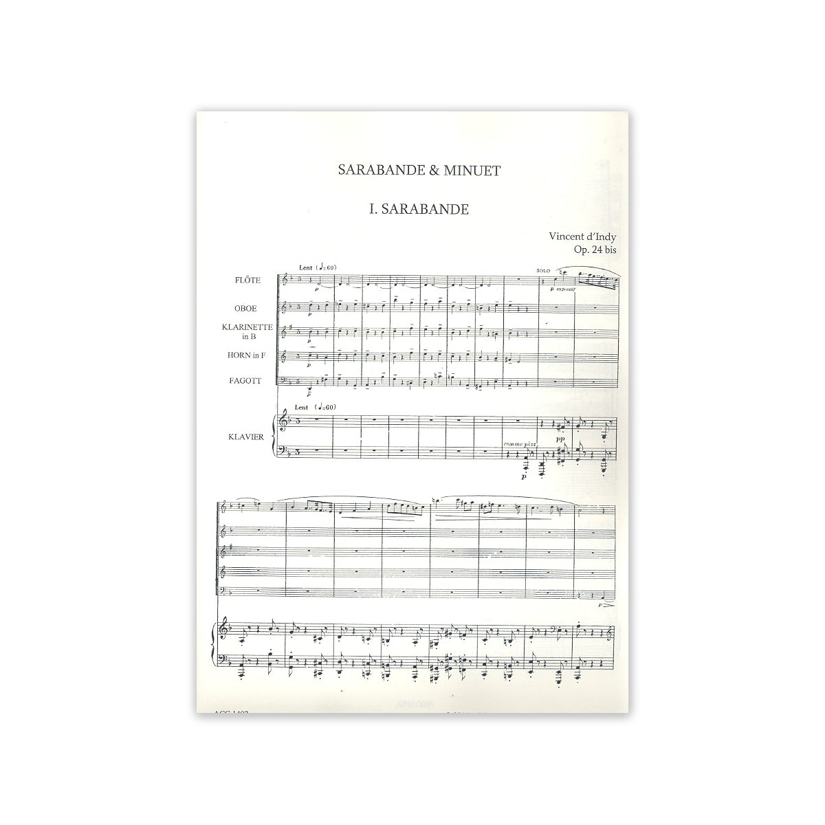 D'Indy, Sarabande et Minuet View 1