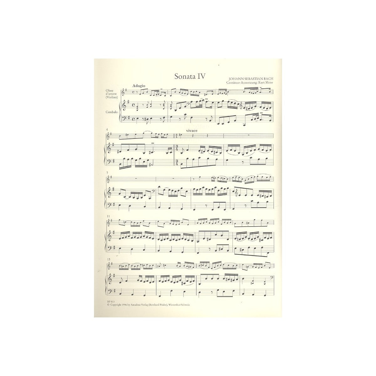 Bach, Sonate e-moll View 1