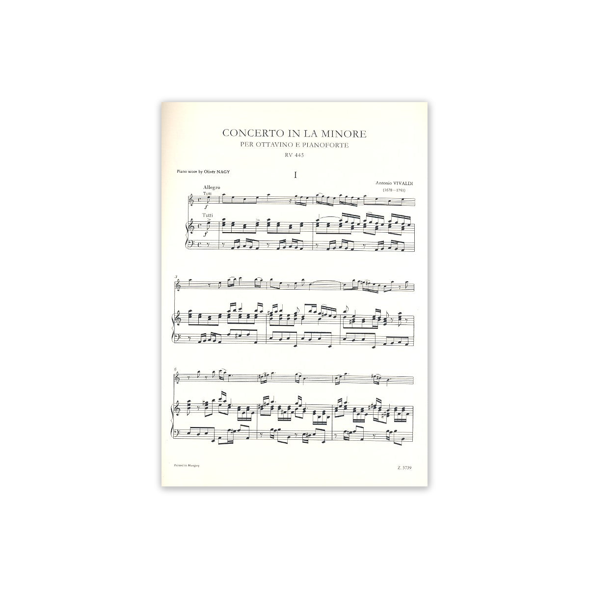 Vivaldi, Konzert a-moll RV445 View 1