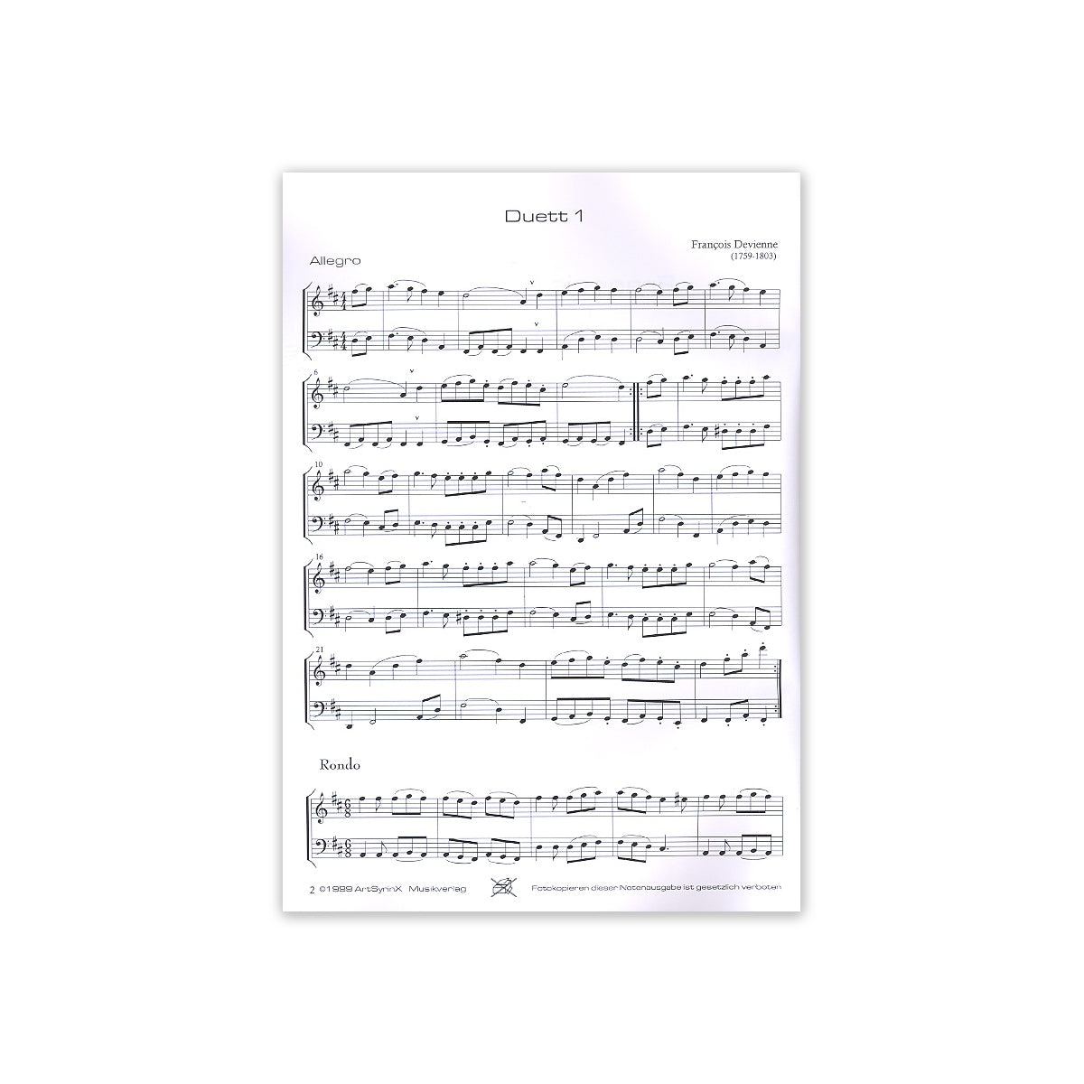 Devienne, 6 kleine Duette op.82 - Fl.& Cello