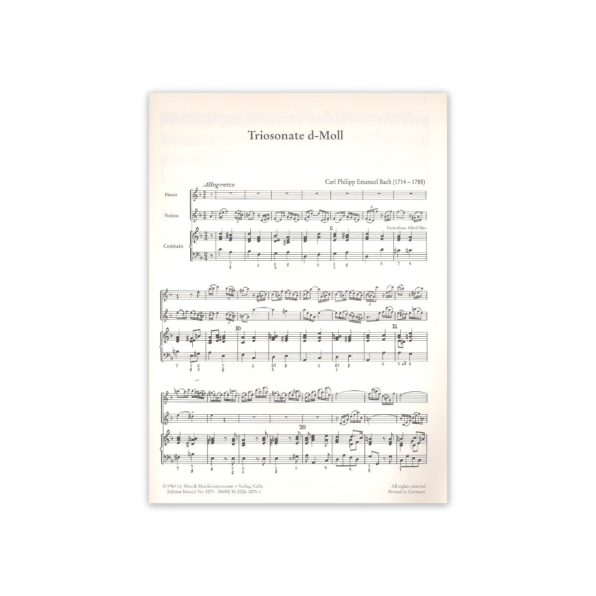 Bach C.Ph.E., Triosonate e-Moll (Wq 145) View 1