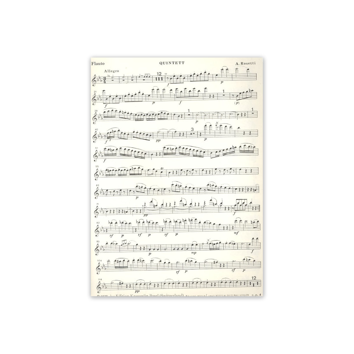 Rosetti, Bläserquintett Es-Dur View 1