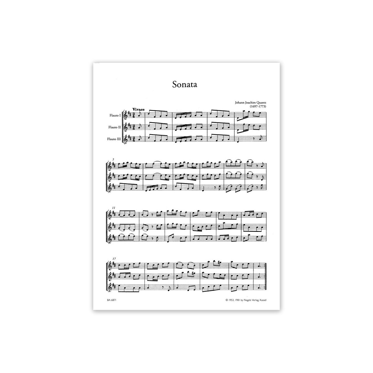 Quantz, Sonate für drei Flöten View 1