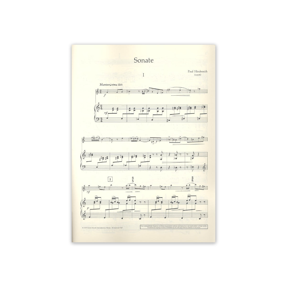 Hindemith, Sonate für Oboe