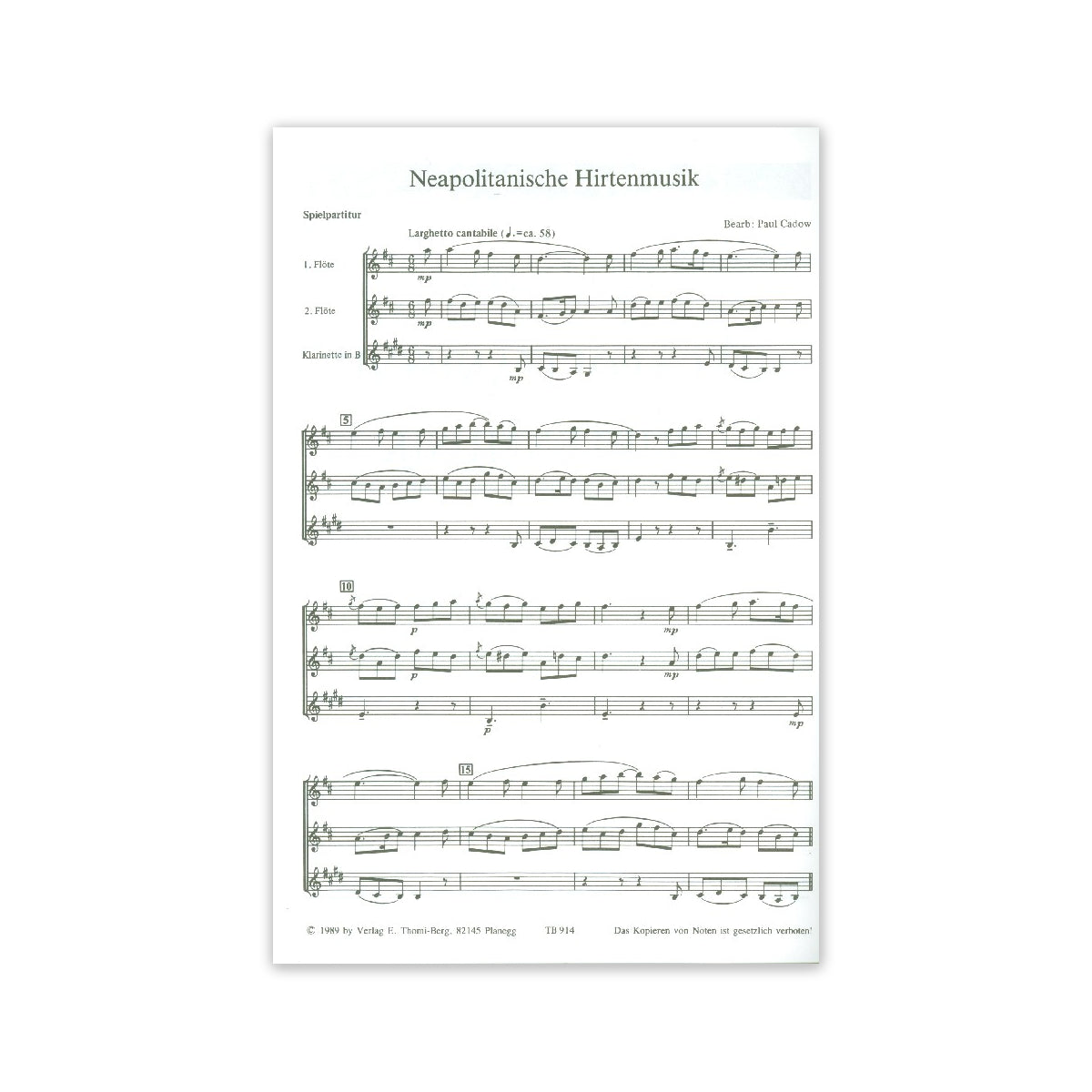 Cadow, Neapolitanische Hirtenmusik -2Fl.&Klar