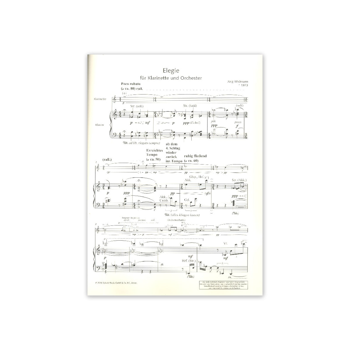 Widmann, Elegie