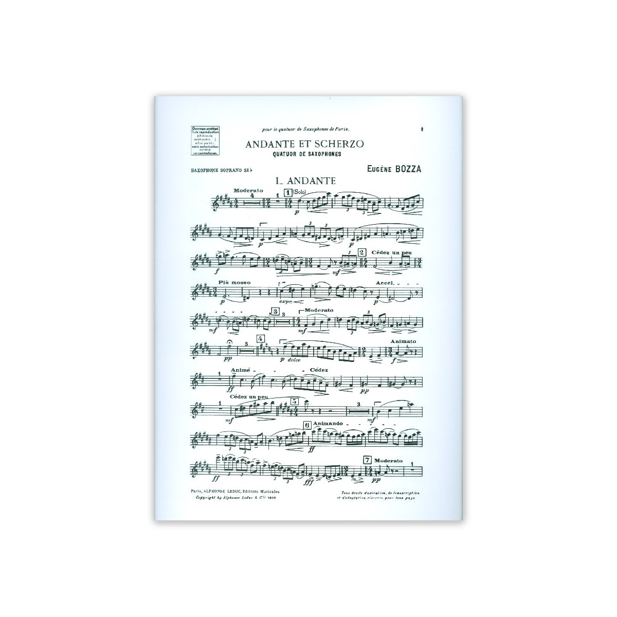 Bozza, Andante et Scherzo View 1