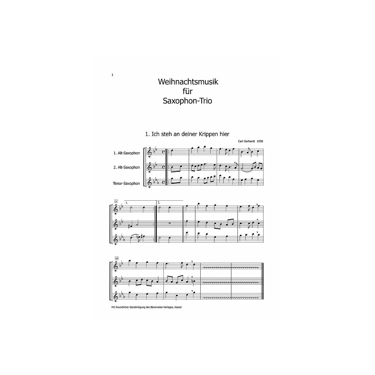 Weihnachtsmusik : für 3 Saxophone (AAT, ATT o View 2