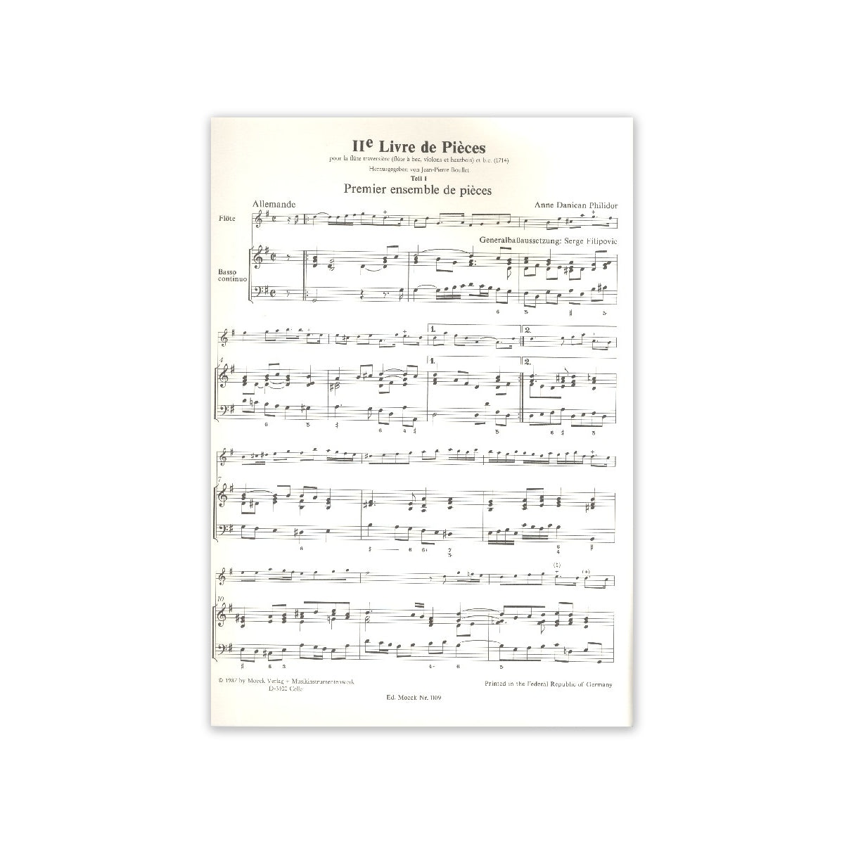 Danican Philidor, Premier livre de pieces