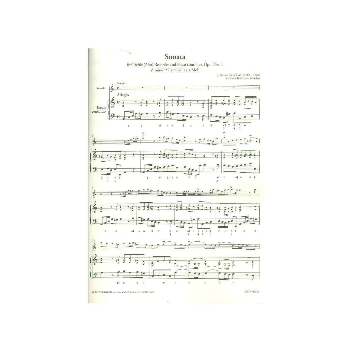 Loeillet, Sonate a-Moll op.1 No.1 View 2