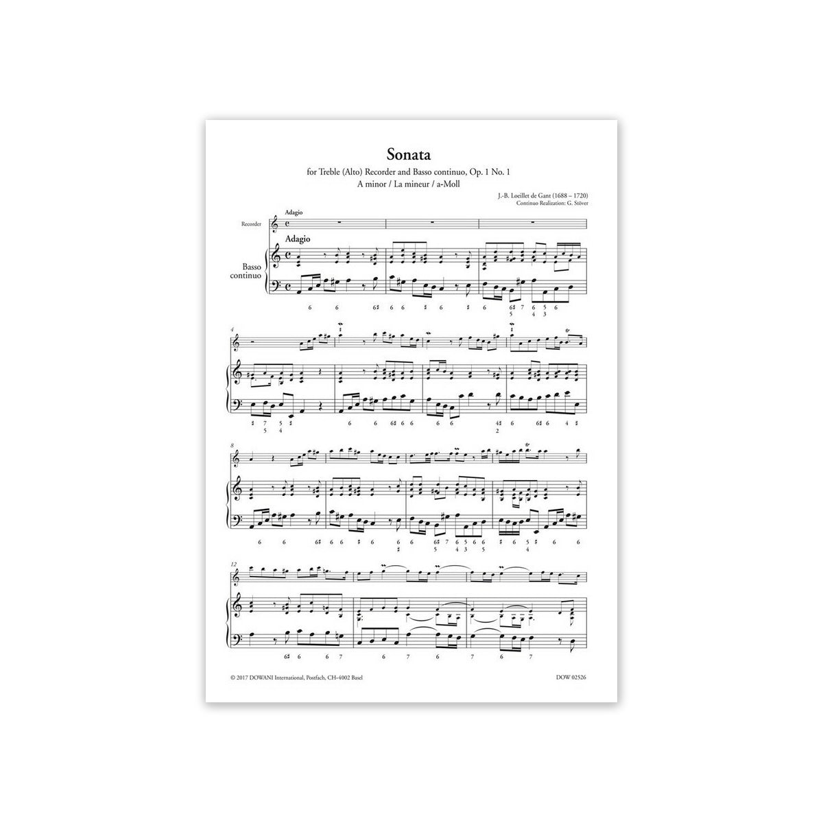 Loeillet, Sonate a-Moll op.1 No.1 View 1