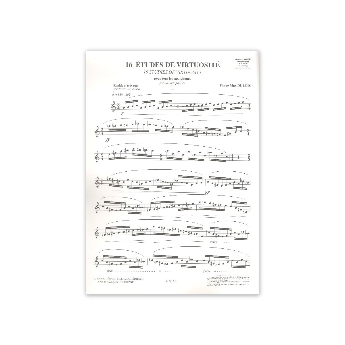 Dubois, 16 études de virtuosité View 1
