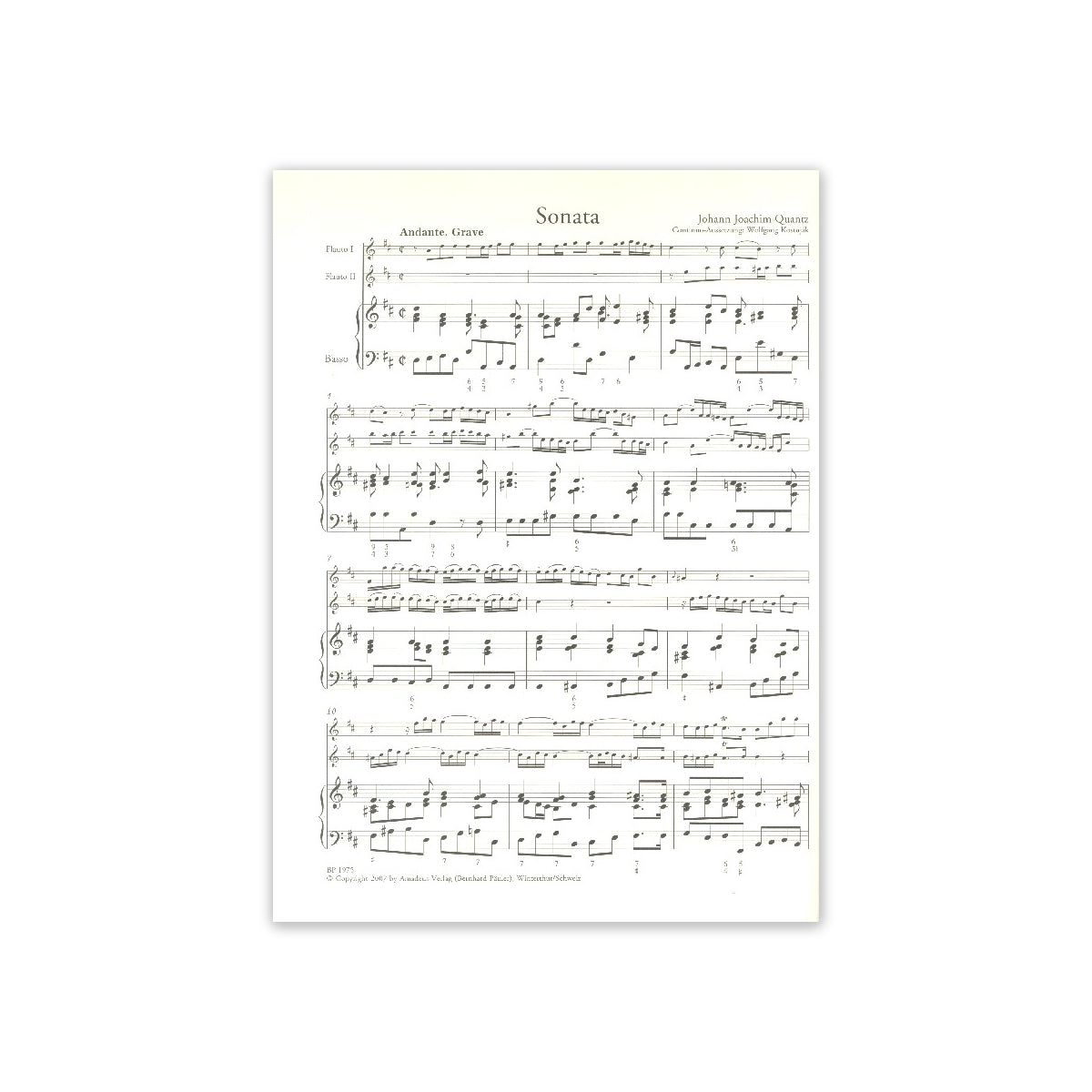 Quantz, Triosonate D-Dur Nr.45