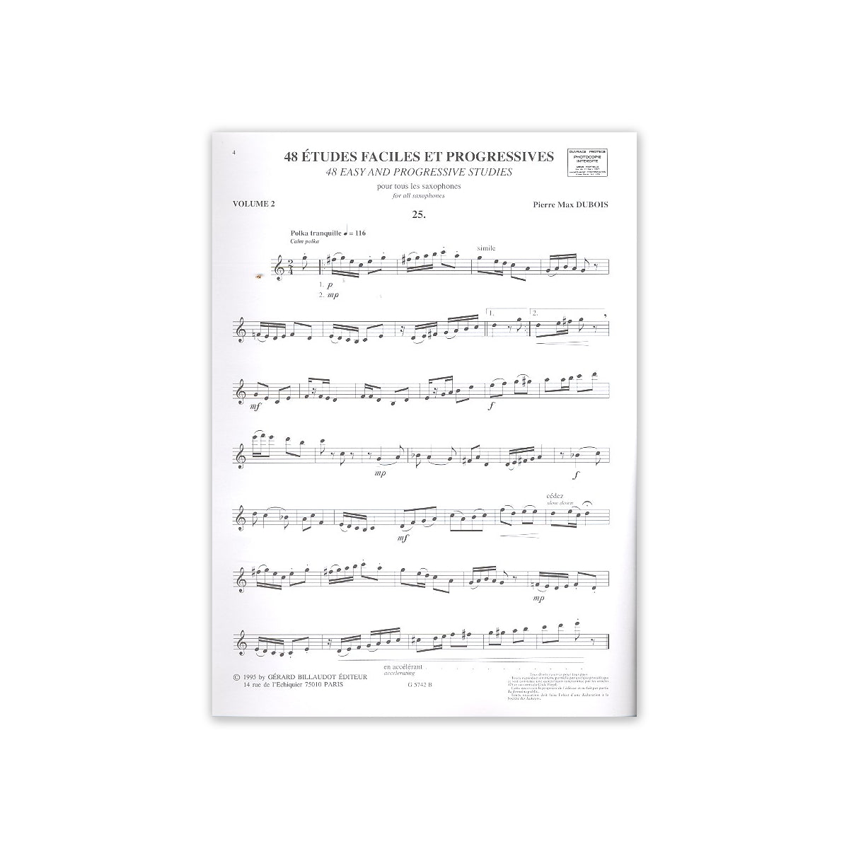 Dubois, 48 Etudes faciles et progressives 2 View 1