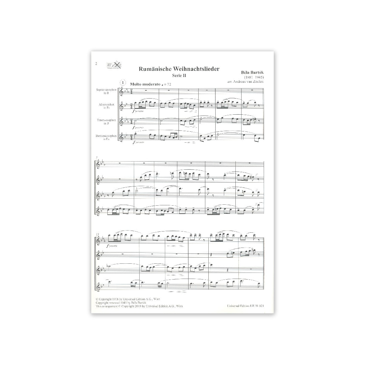 Bartok, Rumänische Weihnachtslieder Serie II