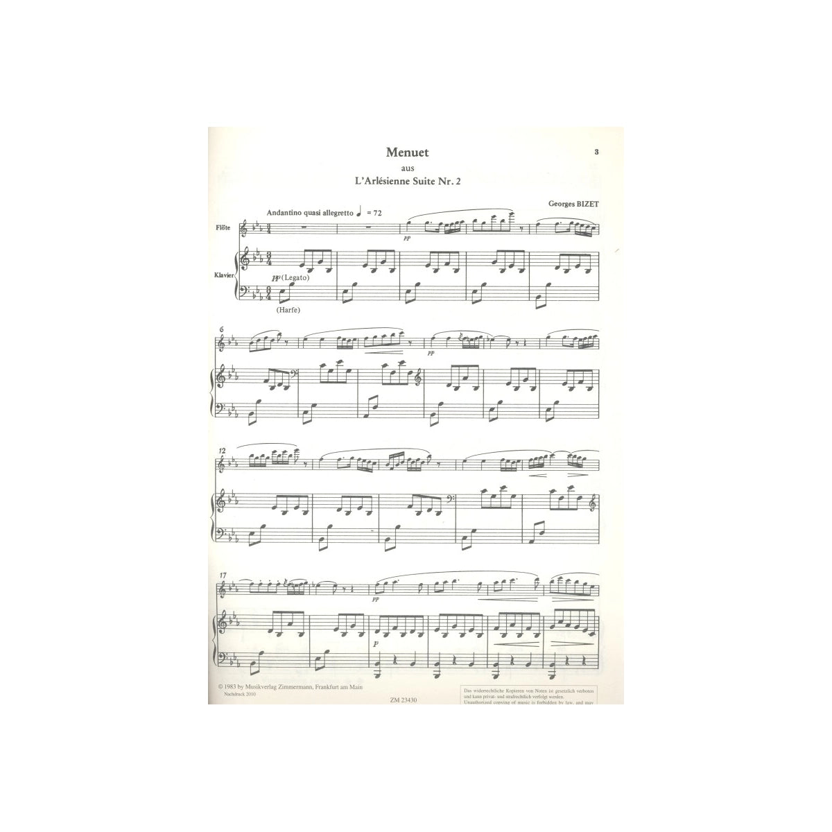 Bizet, Menuett aus L'Arlesienne Suite