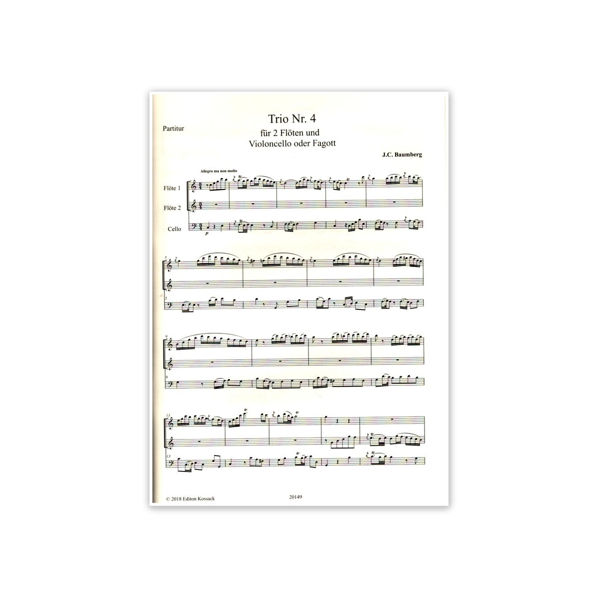 Baumberg, Trio Nr.4 - 2 Flöten & Vc.
