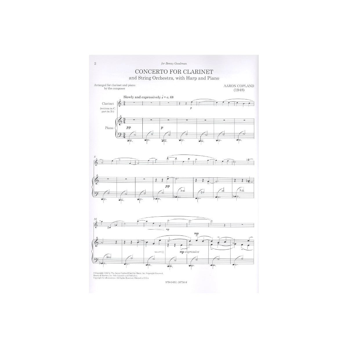 Copland, Konzert