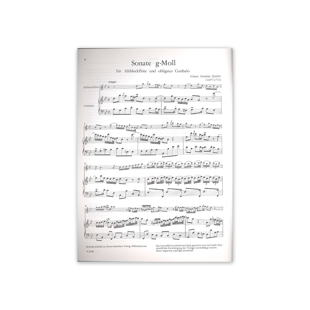 Quantz, Sonate g-Moll View 1