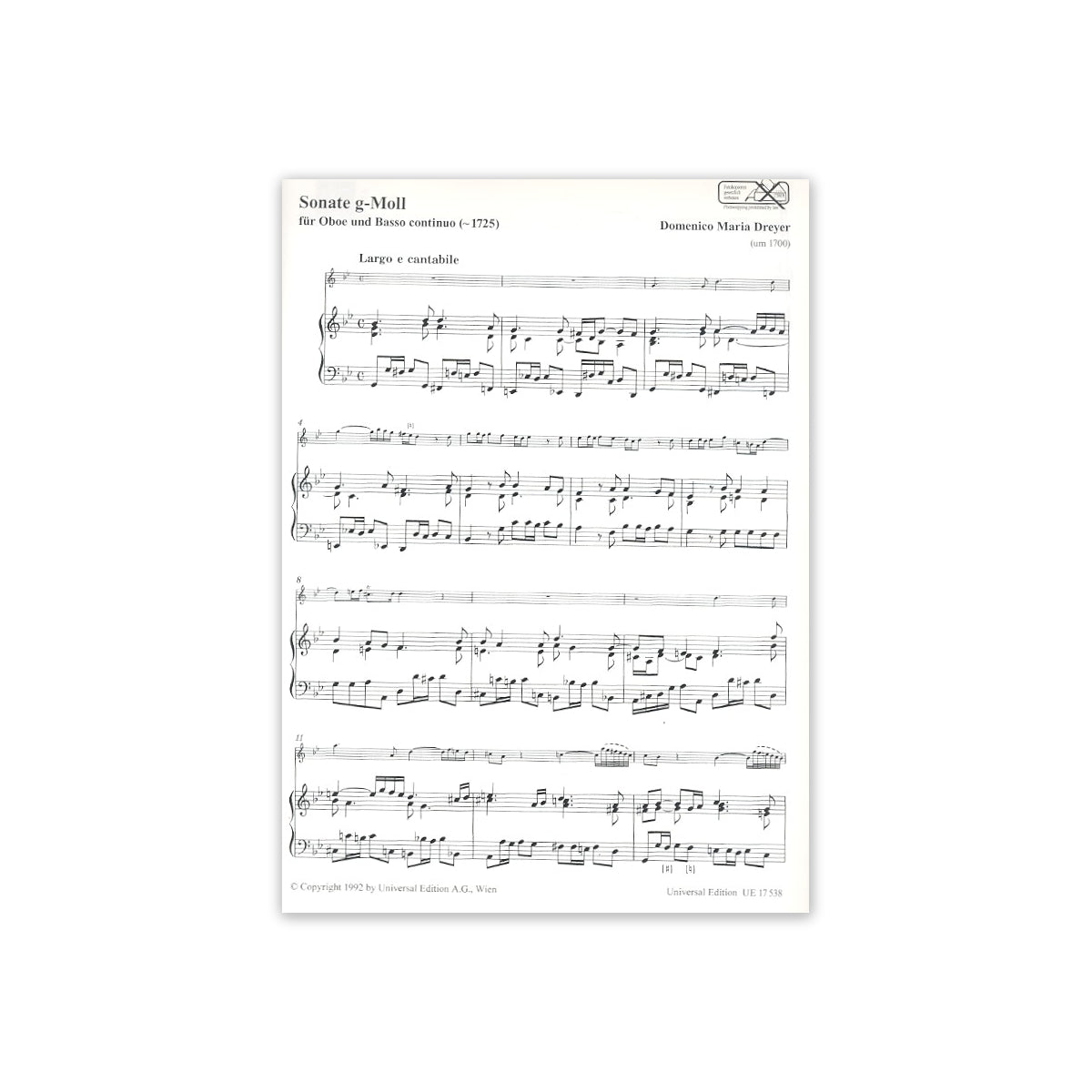 Dreyer, Sonate g-Moll View 1