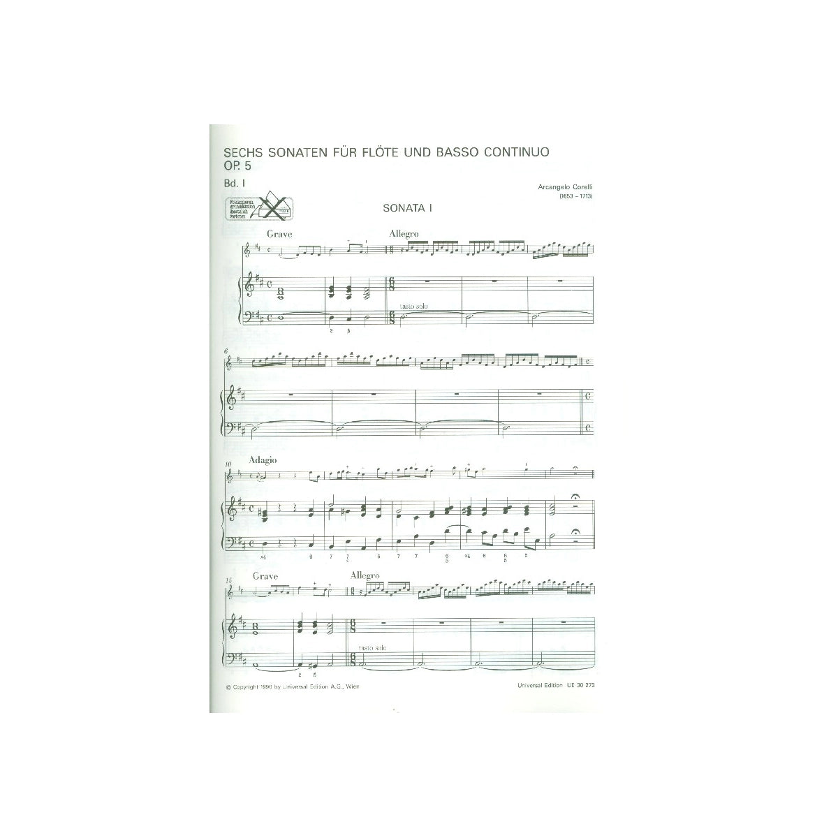 Corelli, 6 Sonaten op.5/Bd.1