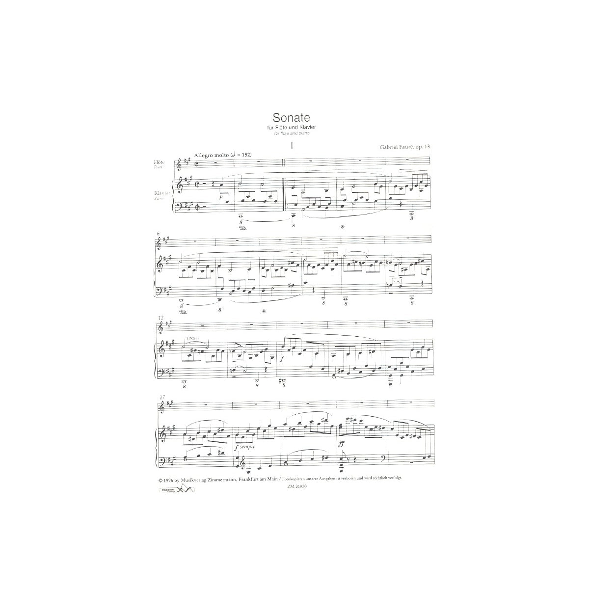 Fauré, Sonate op.13