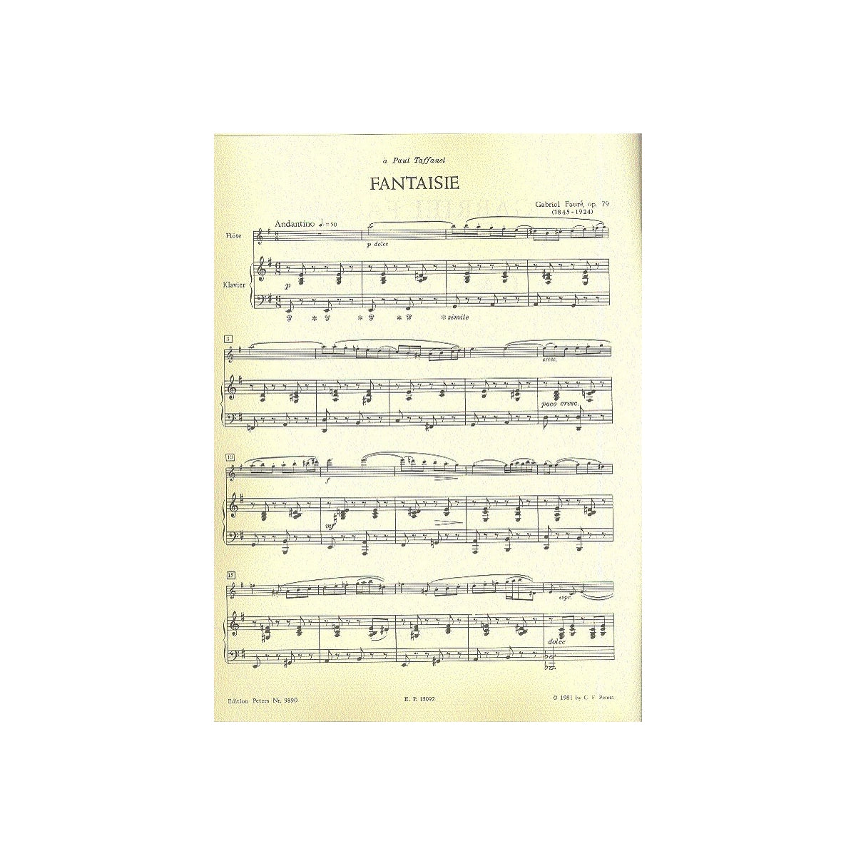 Fauré, Fantaisie op.79