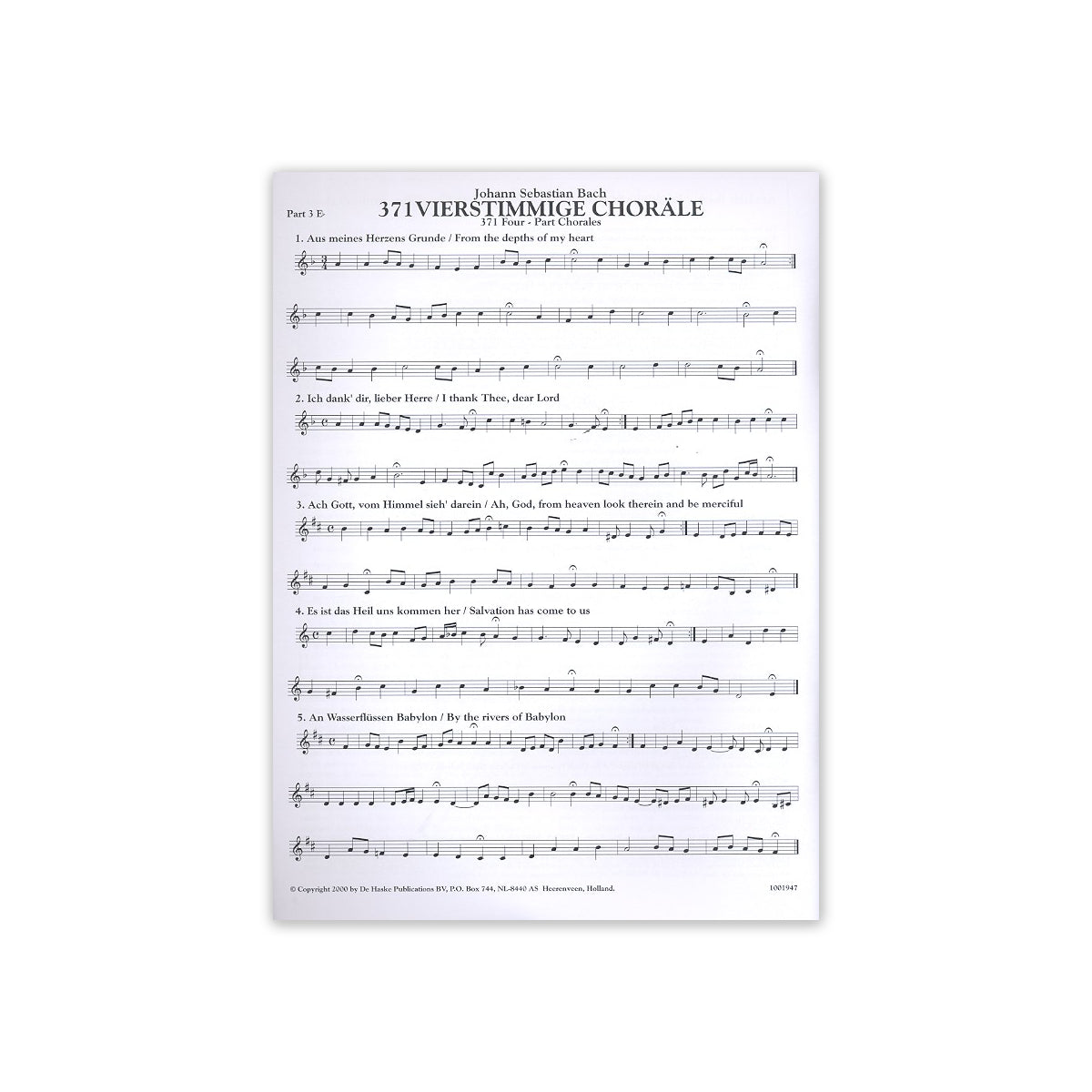 Bach, 371 vierstimmige Choräle - 3.Stimme ES