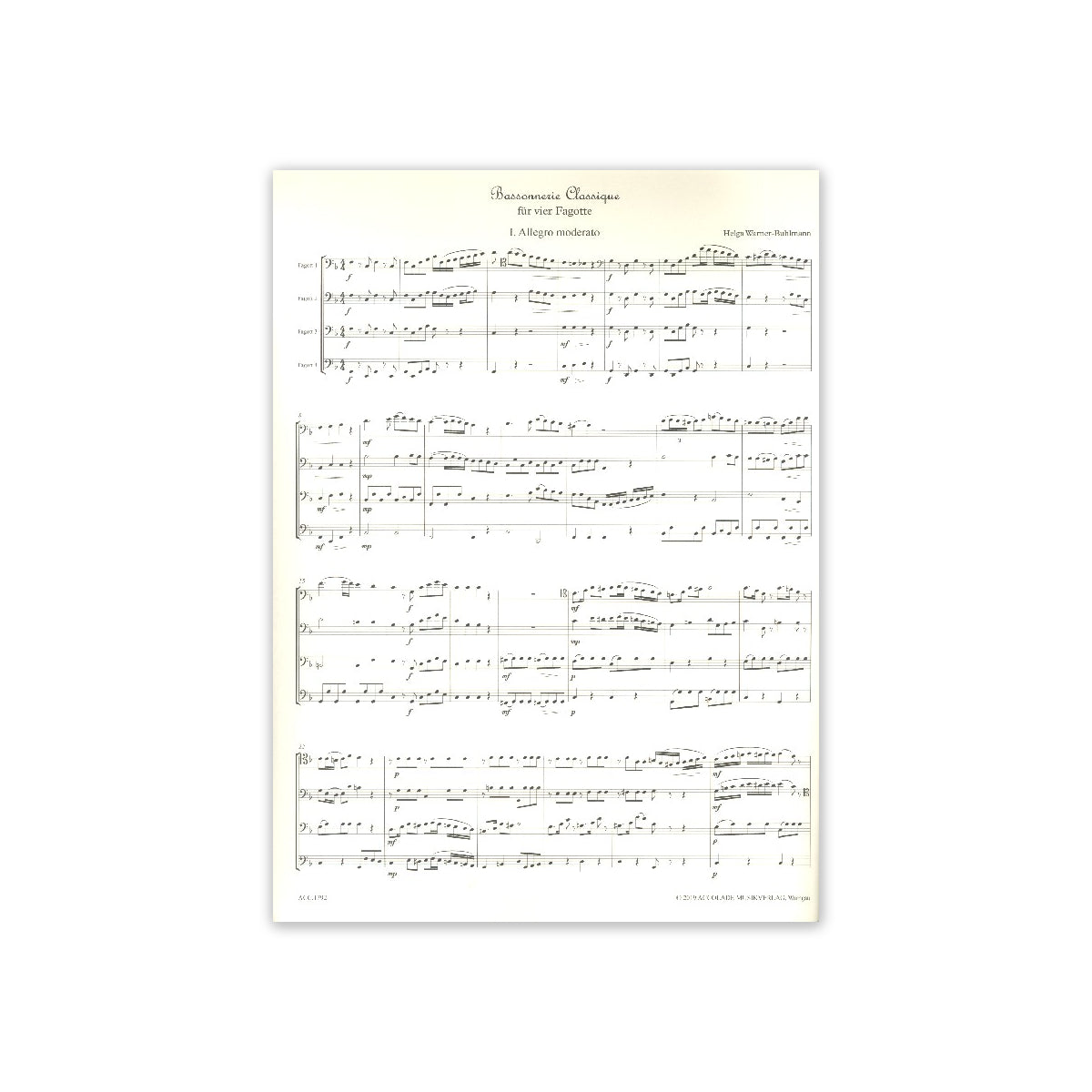 Warner-Buhlmann, Bassonnerie classique