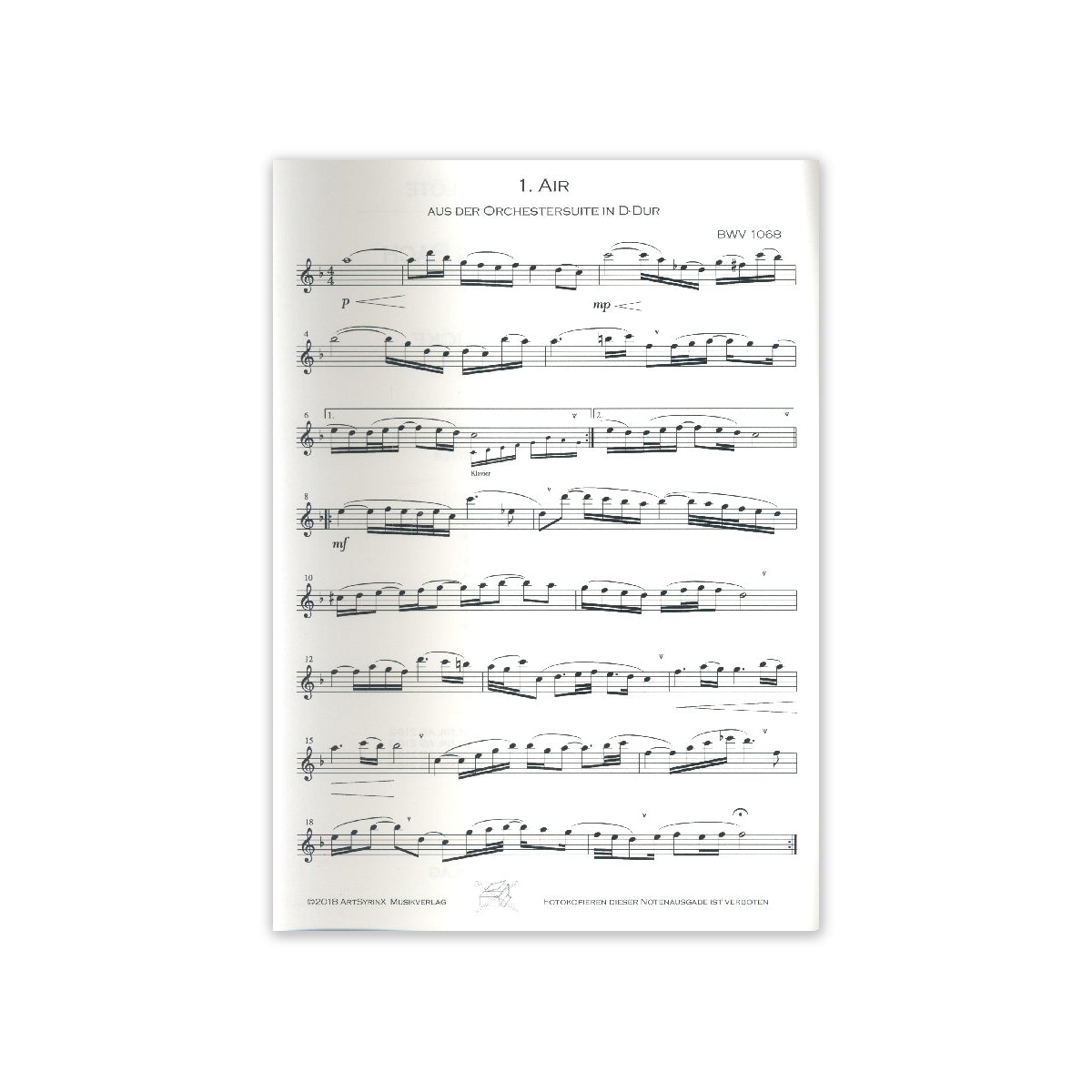 Bach, 11 langsame Stücke Flötenstimme View 1