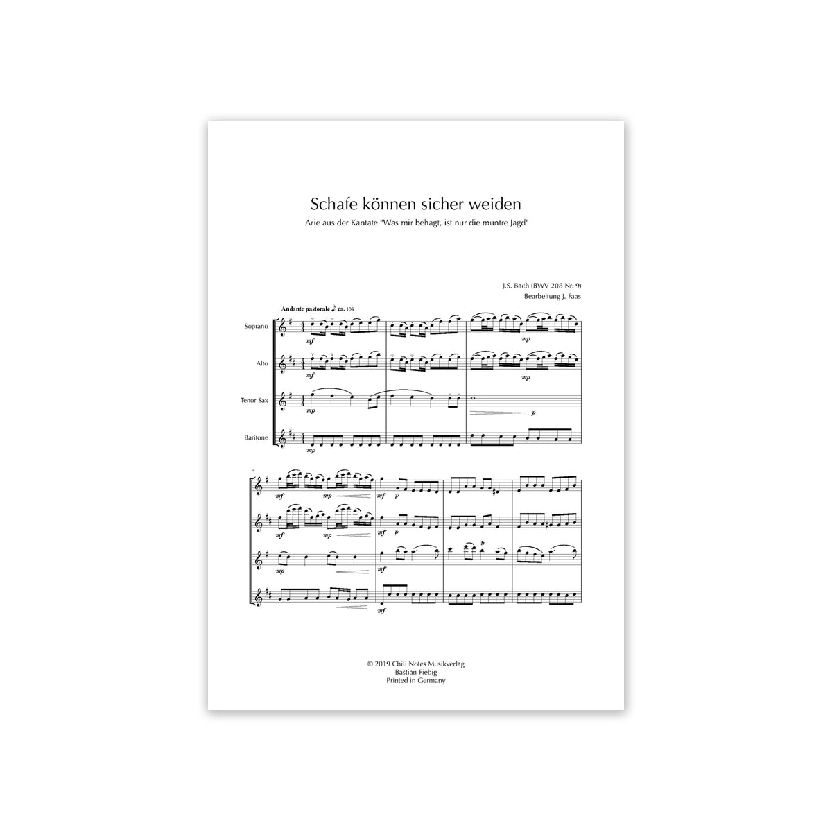 Bach, Schafe können sicher weiden BWV208 No.9