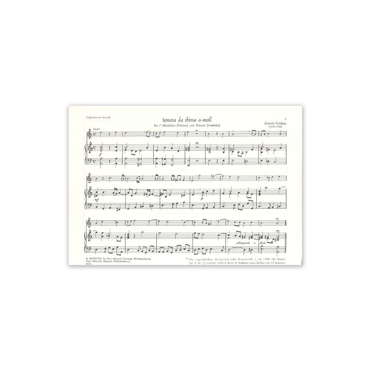 Caldara, Sonata da chiesa a-Moll View 1