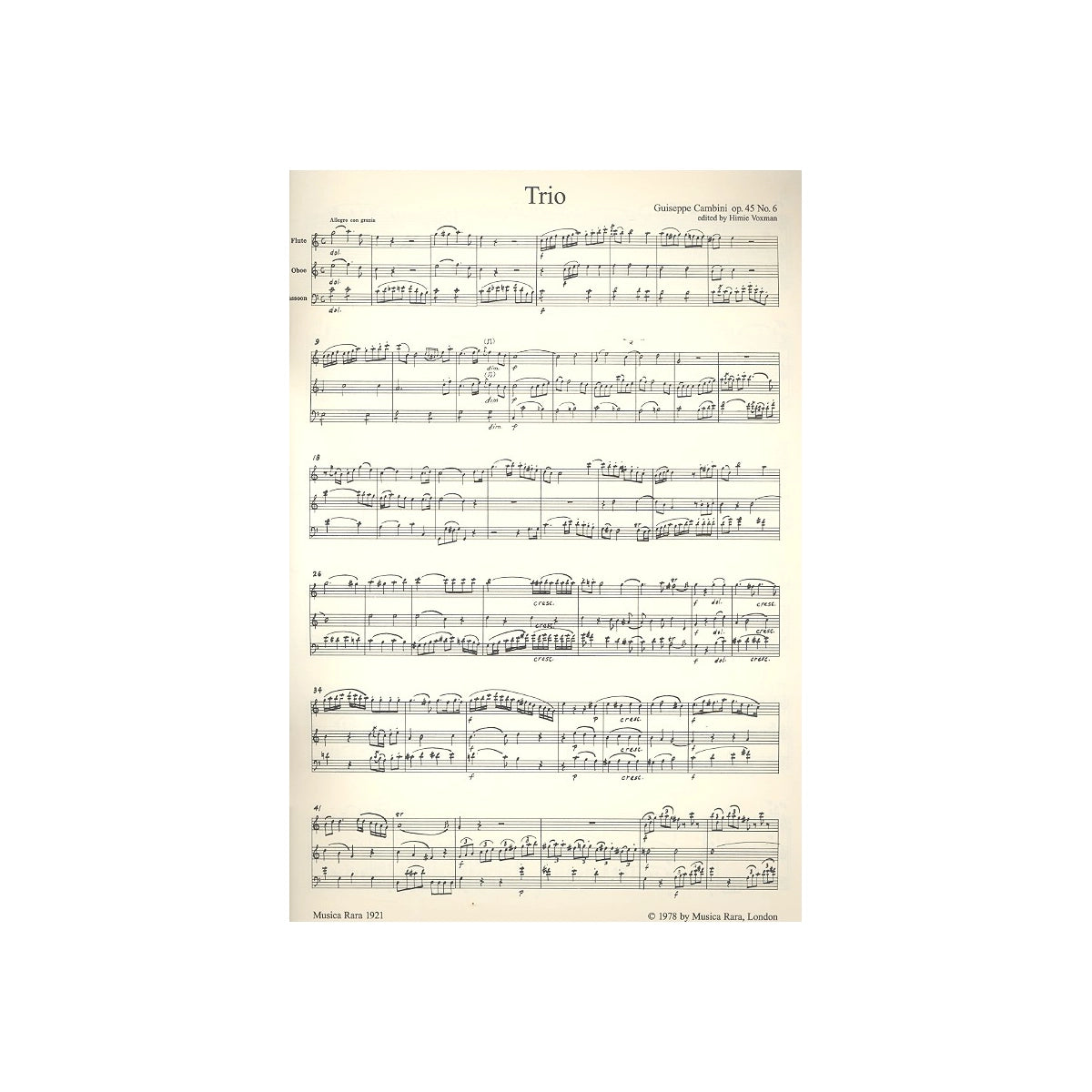 Cambini, Trio op.45 Nr.6 Flöte Oboe Fagott View 2