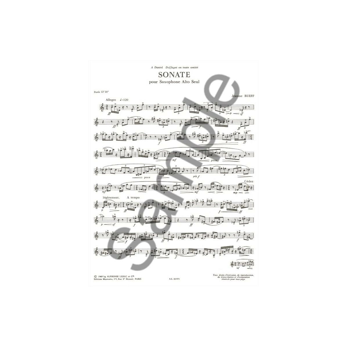 Rueff, Sonate pour saxophone View 1