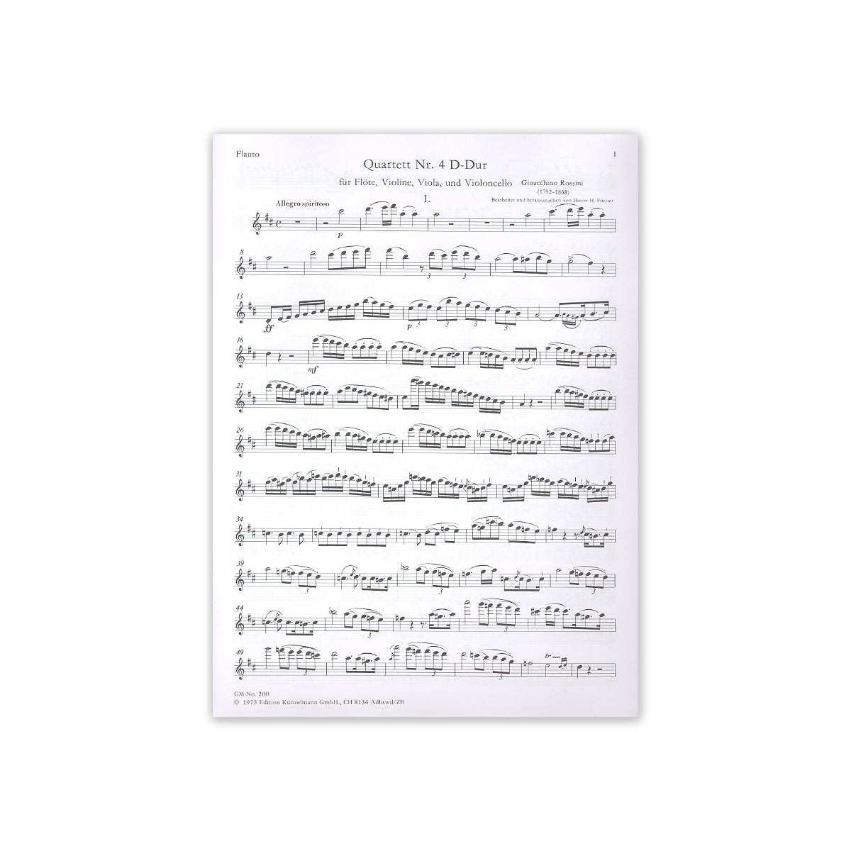 Rossini, Flötenquartett Nr.4 D-Dur View 1