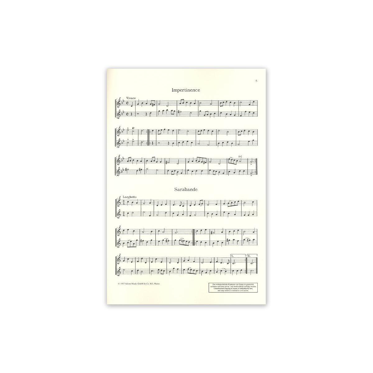 Händel, Stücke und Tänze