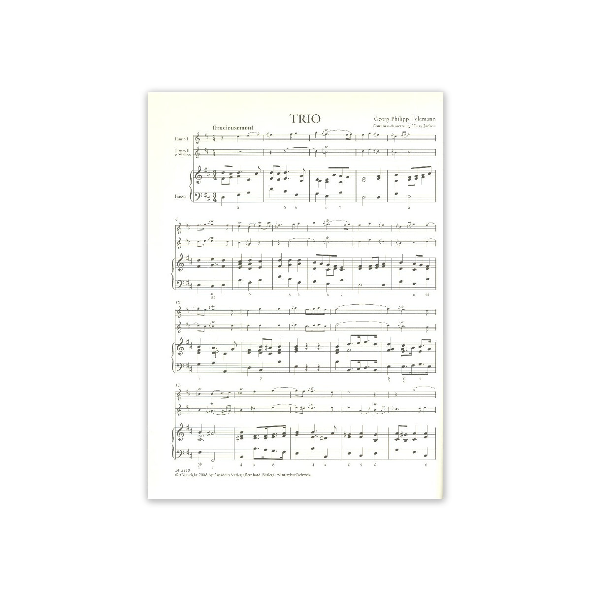 Telemann, Sonate D-Dur TWV42:D16 View 1