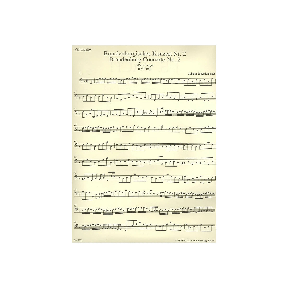 Bach, Brandenburgisches Konzert Nr.2 Cello View 2