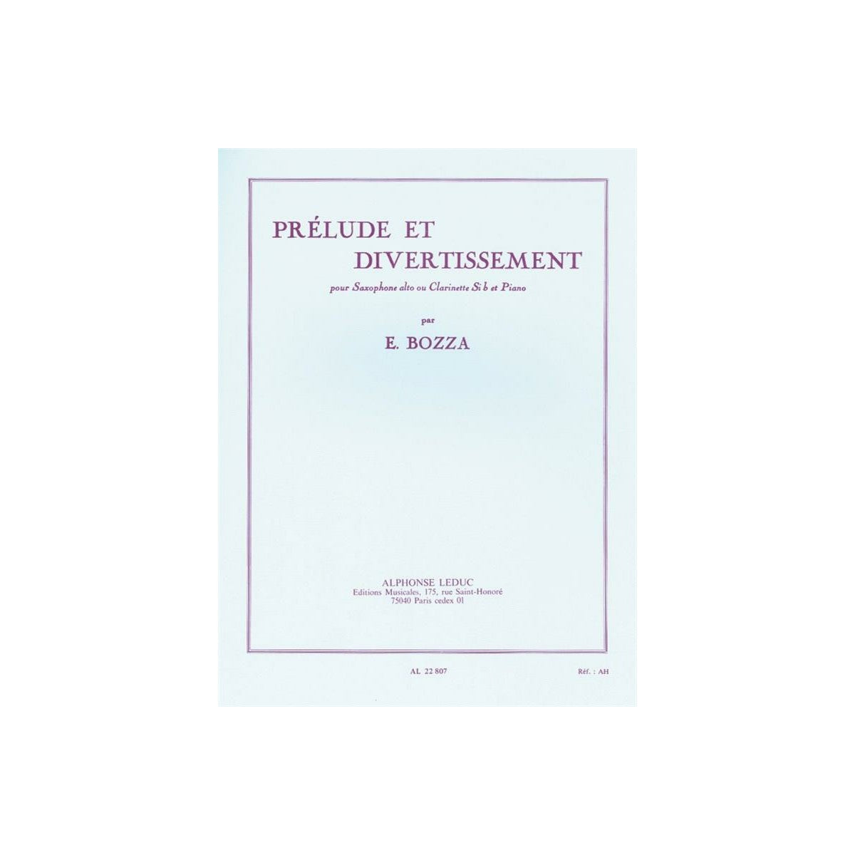 Bozza, Prelude et Divertissement-47755 View 1