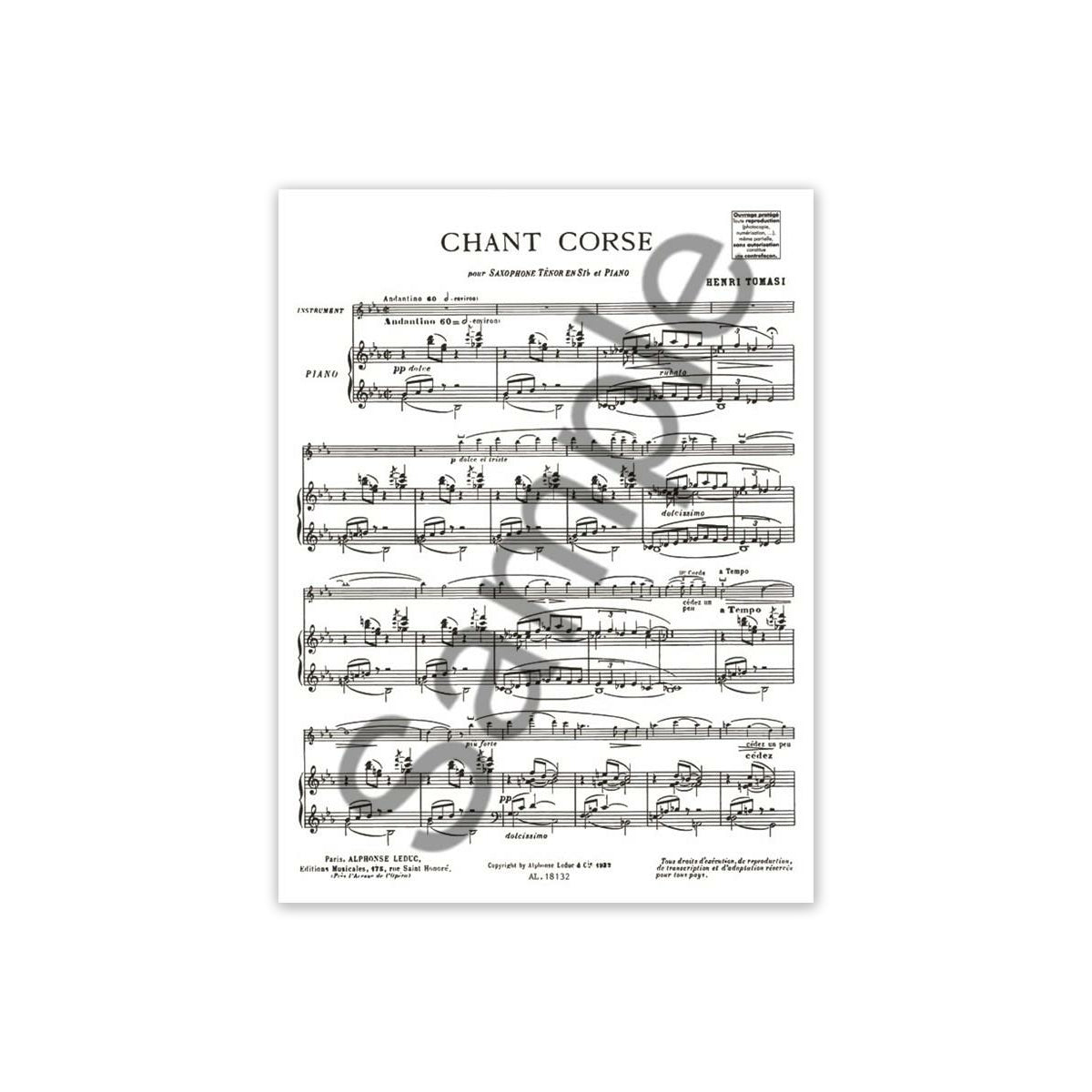 Tomasi, Chant corse