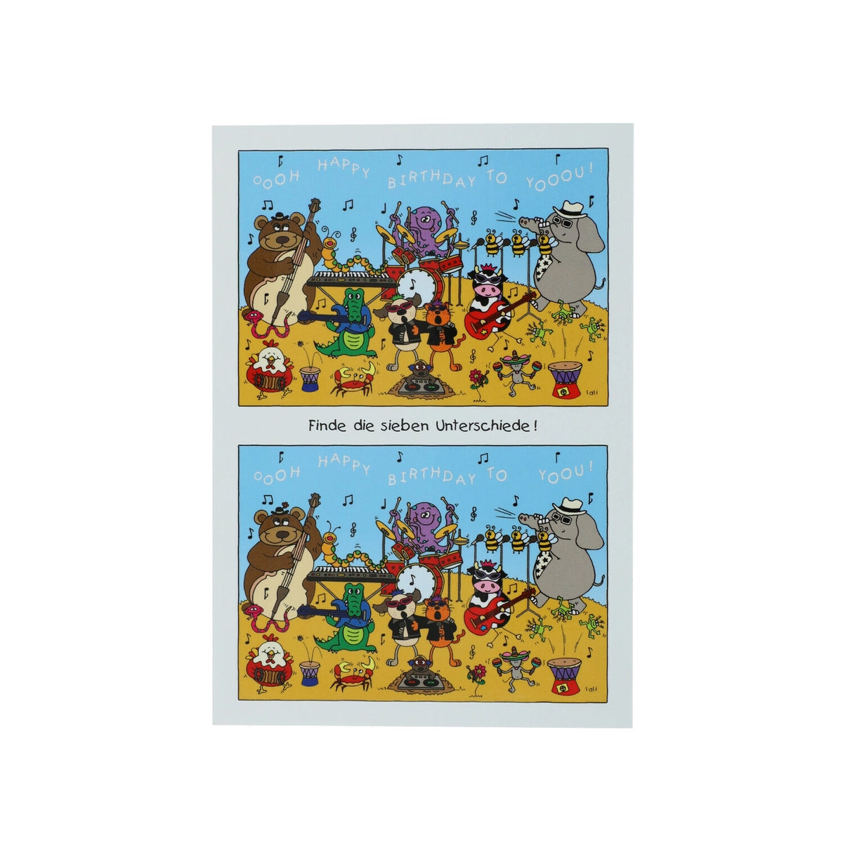 Postcard Happy B-Day 7 differences