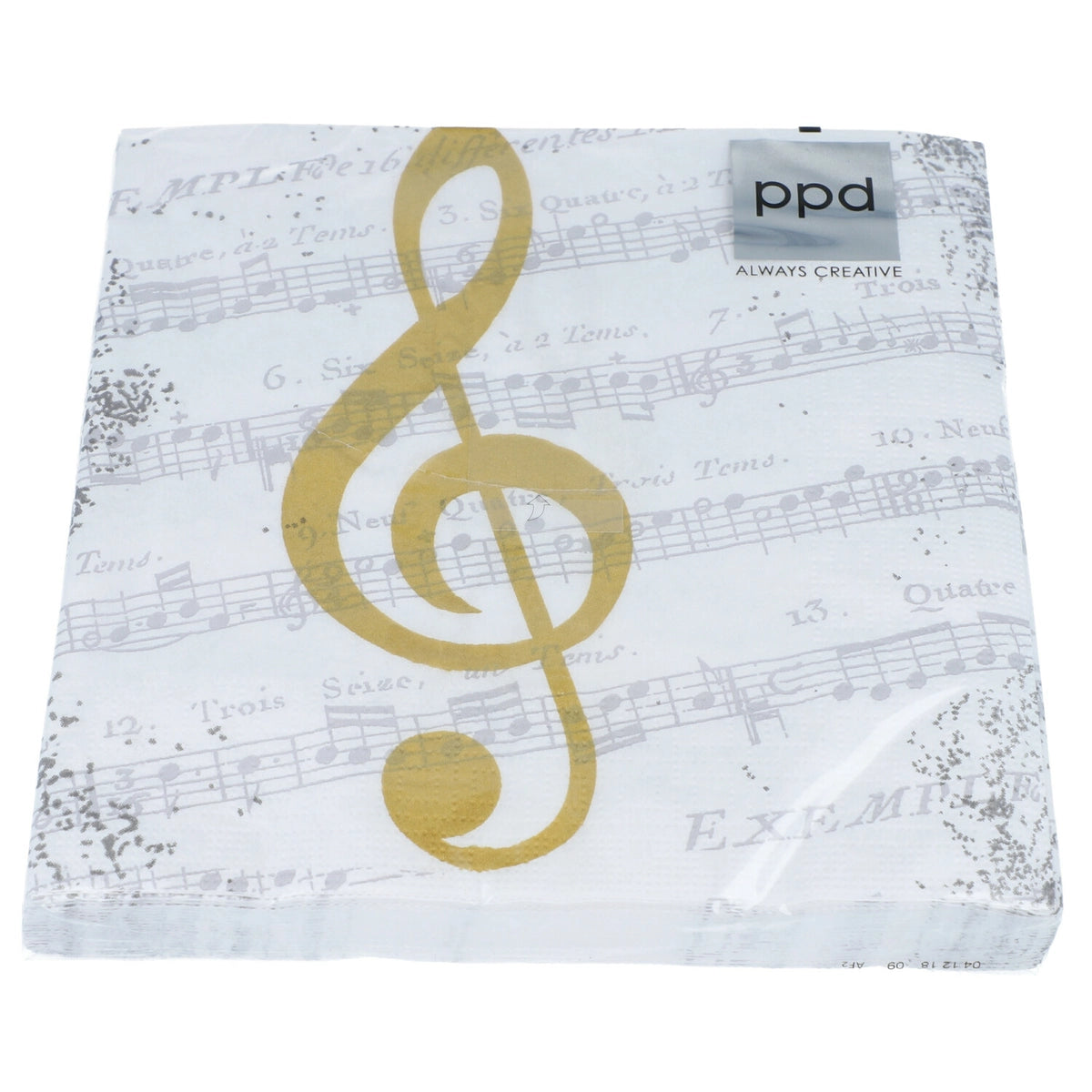 Napkins I love music gold