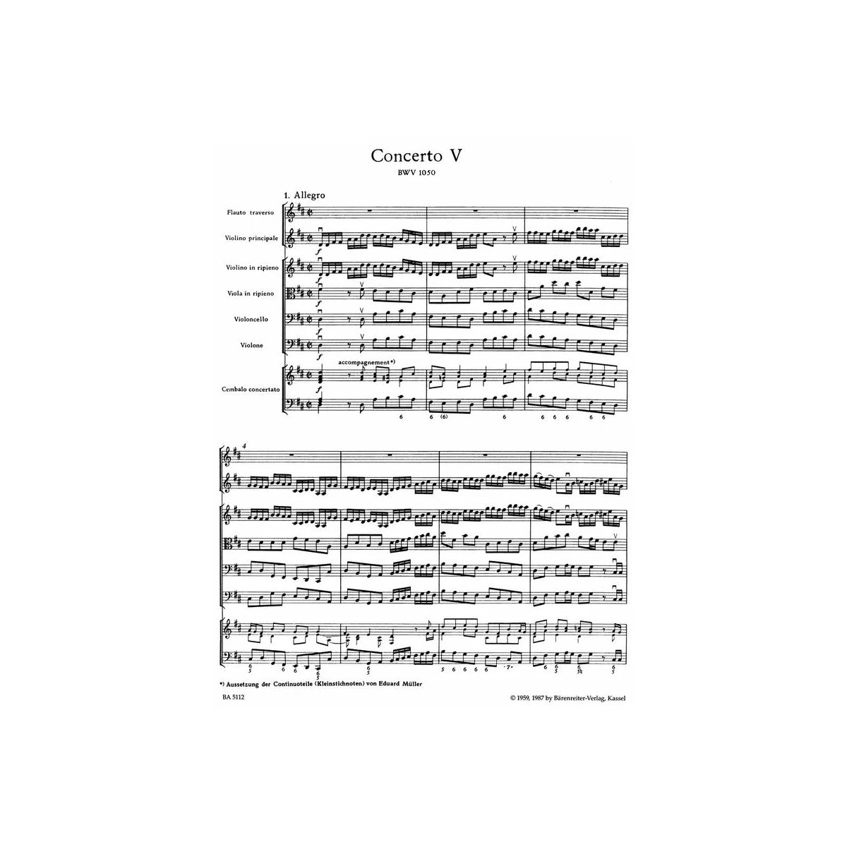 Bach, Brandenburgisches Konzert Nr.5 BWV1050 View 2