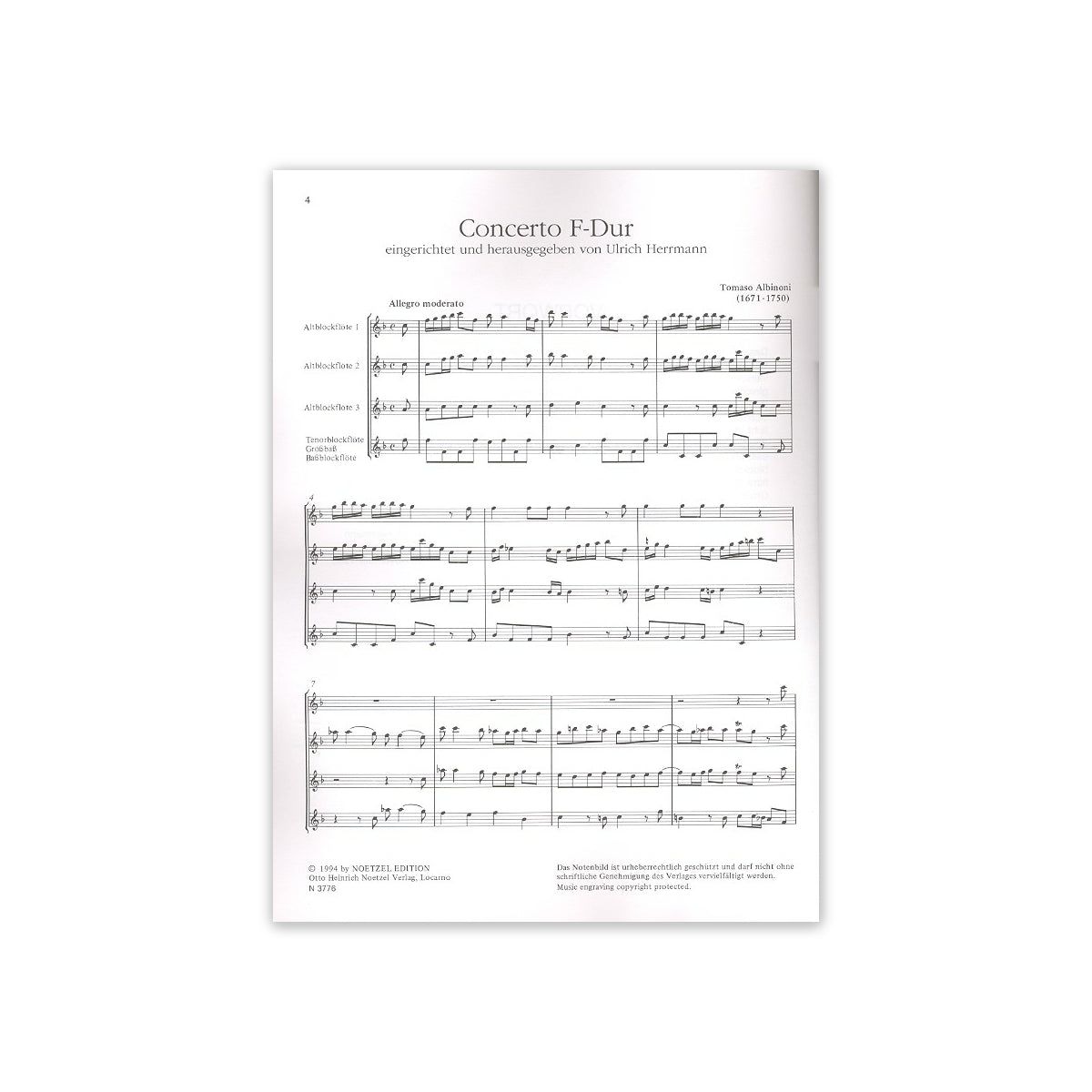 Albinoni, Concerto F-Dur /AAAT/B) View 1
