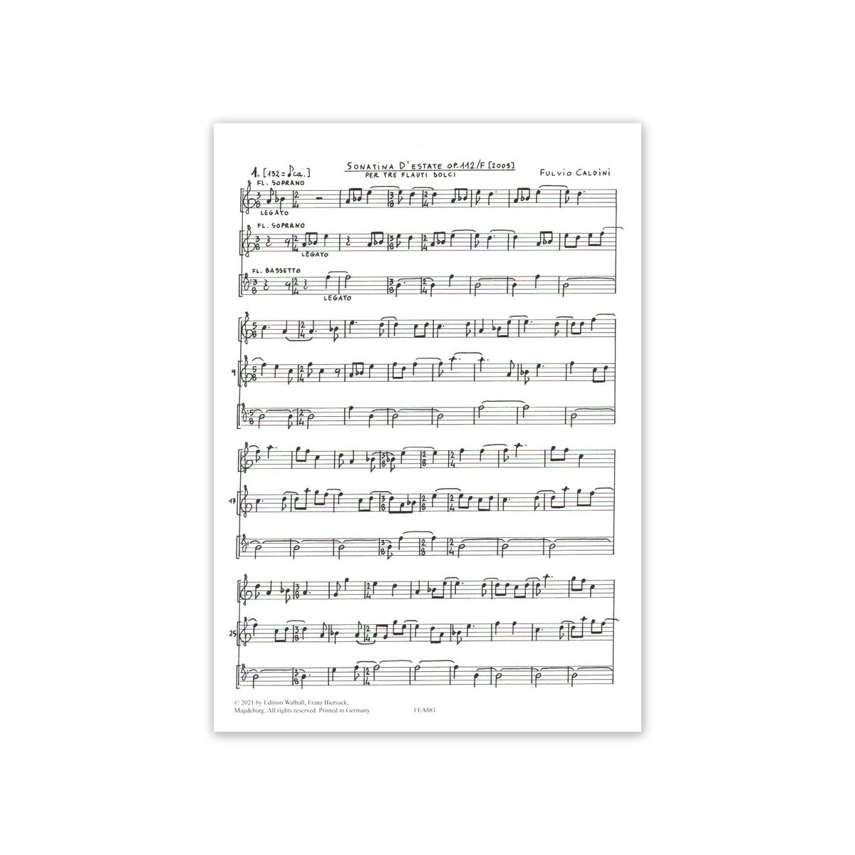 Caldini, Sonatina d'estate op.112/F View 1